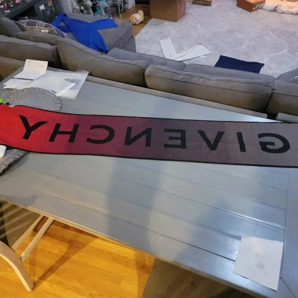 Givenchy Ombre Reversible Logo Wool Virgin Wool & Silk Scarf